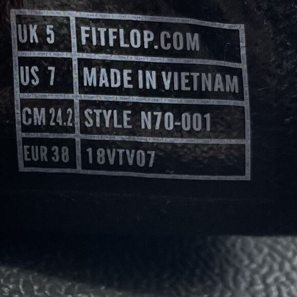 Fitflop H Bar Slide Sandals Womens Size 7 Black Leather Slip On Comfort Open Toe - Picture 9 of 9